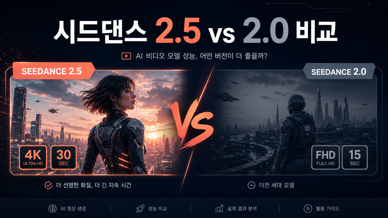 시드댄스 2.5 vs 2.0 비교: 무엇이 달라졌고 업그레이드할 가치가 있을까?